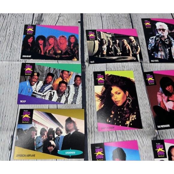 1991 Vintage 10 Card Set Retro ProSet Super Stars MusiCards Music Trading Cards - Picture 2 of 8